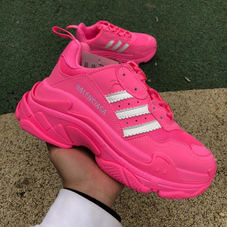 ChampKickz Shoes B@LENCIAGA x AD*DAS Triple S – 'Neon Pink'