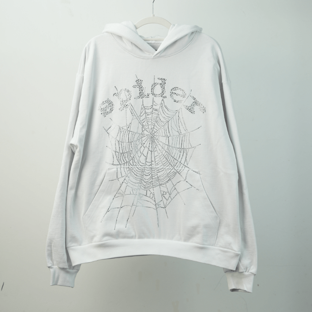 ChampKickz SP5D*R - Web Rhinestone White Hoodie